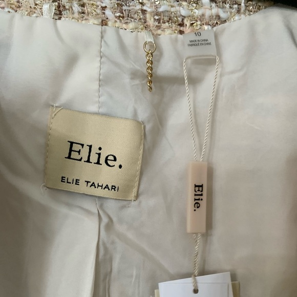 NEW ELIE TAHARI JACKET Neautrals and Metalic Combo SIZE:10 - Picture 4 of 4
